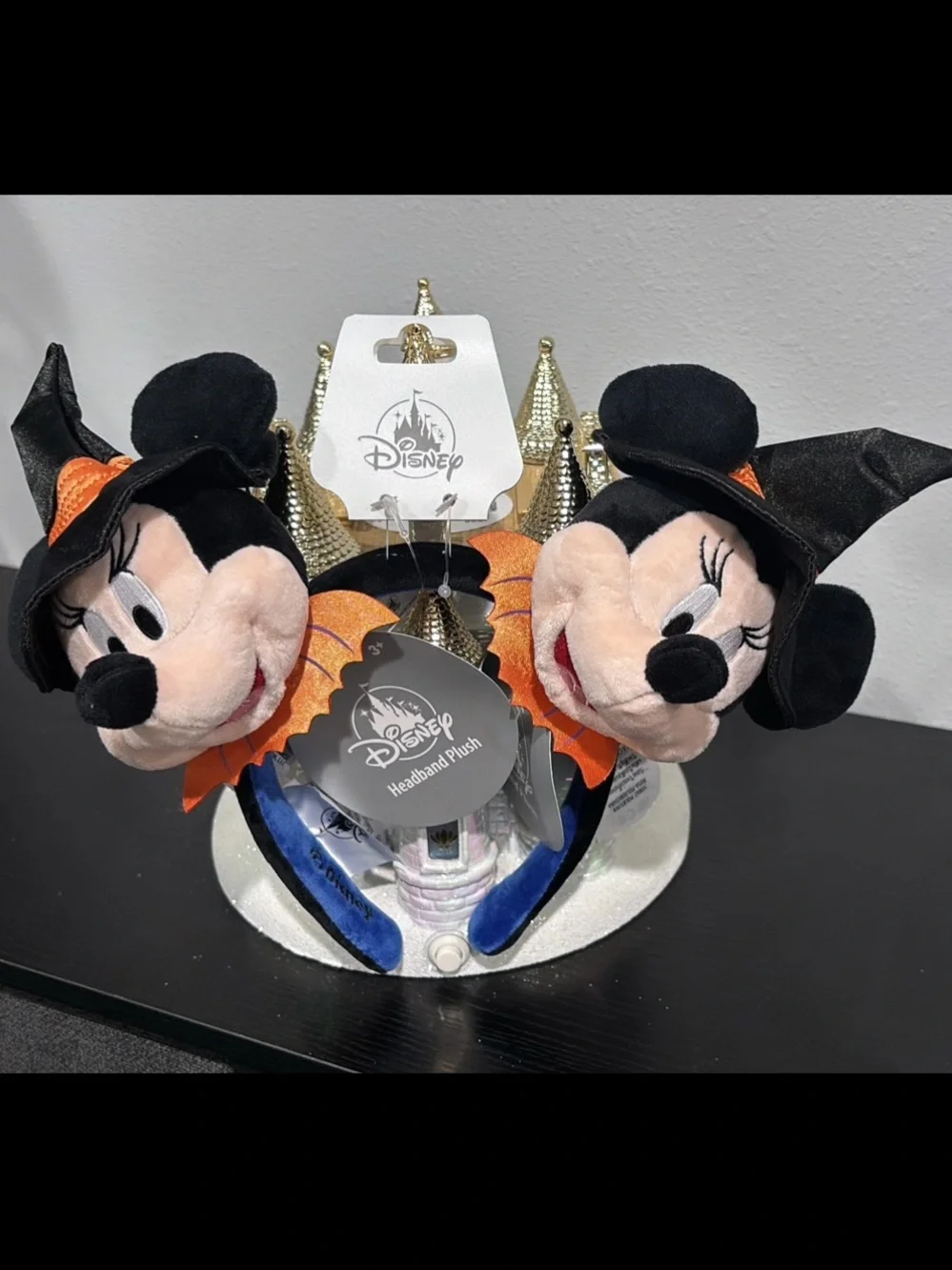 Disney Minnie Mouse Plush Headband with Witch Hats - NWT!!